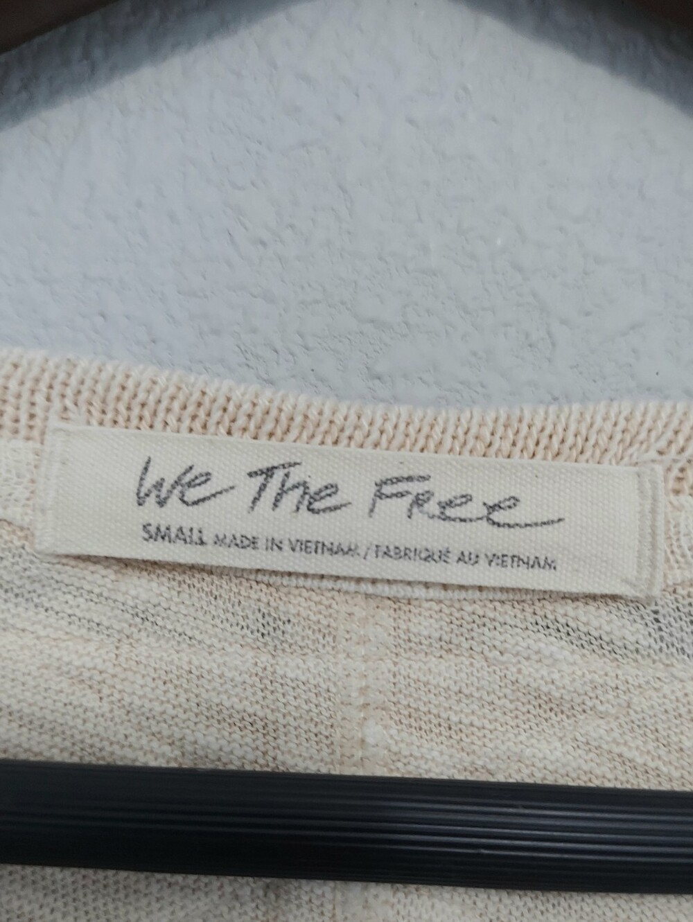 We The Free Cotton Ivory Long Sleeve Knit Henley Top Distressed Edges Small - Picture 2 of 12